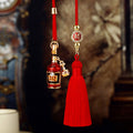 Mixed Jeweled Fortune Motif Car Hangers with Red Tassels in Eight Pictured Styles view 11