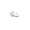 Silver-Tone Open Adjustable Pave CZ Circle Accent Ring view 5