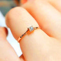 Petite Round Solitaire Ring In Silver And Gold-Tone Finishes view 4