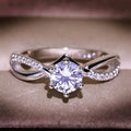 Round Solitaire Infinity Ring In Four Stone Colors view 2