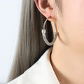 Mesh Tube Choker Hoop Earrings and Open Cuff Bracelet view 6