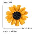 Colorful Daisy Flower Brooch with Textured Center Decorative Metal Pin view 12
