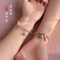 Pink Blue Multicolor Braided Cord Bracelet with Charms view 3