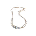 Silver Multi-Strand Brushed Ball Bead Necklace Single Style view 5