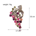 Grape Metal Brooch Pin for Jackets and Lapels Pictured Design view 2
