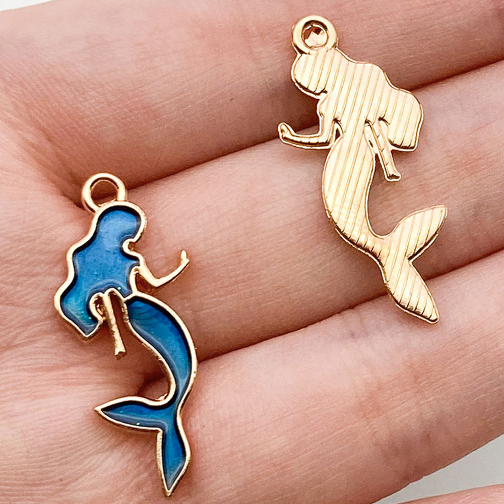 Enamel Zinc Alloy Mermaid Tail Charm Pendant for DIY Bracelet Necklace Keychain Jewelry
