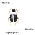 Black Enamel Beetle Brooch With Gold Tone Legs Jacket and Scarf Accessory view 4
