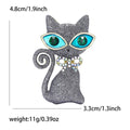 Glitter Cat Brooch in Red or Gray With Oversized Green Eyes view 7
