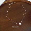 Layered Delicate Chain and Faux Pearl Pendant Necklace view 2