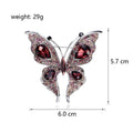 Butterfly Crystal Two Designs Metal Brooch Pin for Jackets and Lapels view 2