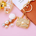 Crystal Mini Handbag Keychains with Cords and Loose Braided Loops view 6