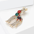 Gold Tone Coffee Multicolor Rhinestone Giraffe Brooch Pins view 4