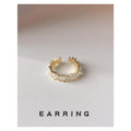 Gold-Tone Open Adjustable Clear Baguette CZ Band Ring view 3