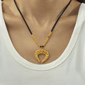 Twisted Crescent Horn Pendant Necklaces Gold Chain and Cord view 3