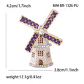 Crystal Windmill Brooch in Detailed Metal and Crystal Design view 8