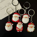 Red White Santa Resin Keychains Silver Ring Five Styles view 2