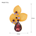 Red Gold Tone Leaf Crystal Two Designs Metal Brooch Pin view 2