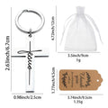 Stainless Steel Jesus Script Cross Pendant Keychain view 2