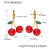 TXF423 BrightRedGoldEarrings