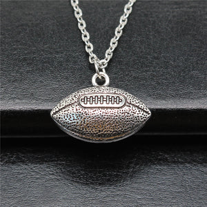 American Football Pendant Necklace in Detailed Metal Finishes for Jewelry Making