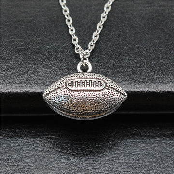 American Football Pendant Necklace in Detailed Metal Finishes for Jewelry Making