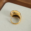 Open Dome Teardrop Rings Clear Or Multicolor Crystal Studs view 4