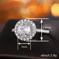 Silver Tone Full Pave Round Halo CZ Ring Sizes 6-10 view 4