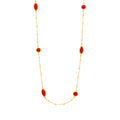 Gold Bead Station Necklace Czech Glass Marquise Round Stones view 5