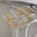 Gold Tone Open Wire Geometric Choker Collar Four Designs view 3