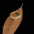 Gold Open Adjustable Clear CZ Wheat Cluster Band Ring view 3