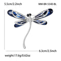 Glass Wing Dragonfly Brooch In Green Or Blue With Polished Metal Detail view 5