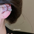 Silver Pavé Heart Ear Cuffs Fashion Jewelry Accessory view 3