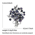 Rhinestone Flower Bouquet Brooch Silver Gold Multicolor view 7