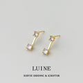 Gold Double Clear Crystal Two Way Jacket Stud Earrings view 3