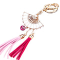 Enamel Folding Fan Keychains in Five Colors with Double Tassels view 5