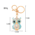 Rhinestone Enamel Owl Keychain Metal Cartoon Bird Bag Charm view 5