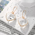 Heart Faceted Glass Dangle Earrings Serrated Bezel 8 Colors view 12