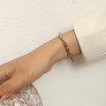 Thick Twisted Rope Chain Bracelet Gold Tone Lobster Clasp Extender view 3