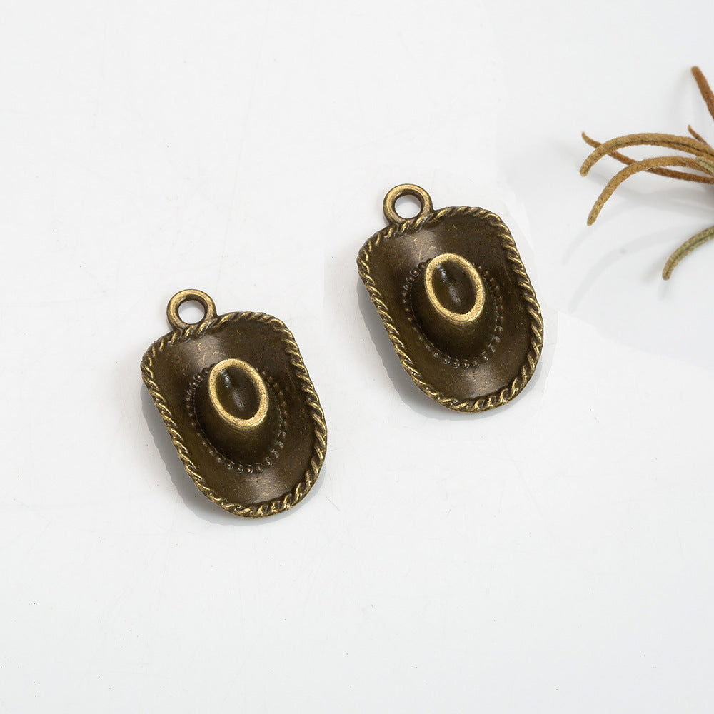 22x13mm 3D Cowboy Hat Charm Pendant