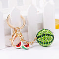 Jeweled Watermelon Keychains with Optional Blue Braided Wrist Loop view 4