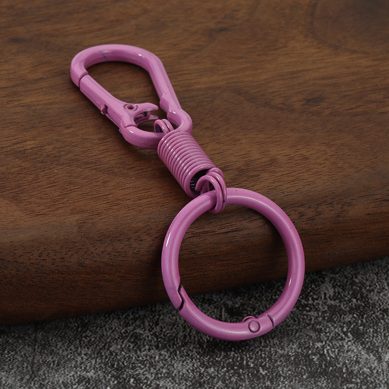 Simple Solid Color Zinc Alloy Carabiner Ring Keychain for Car Keys