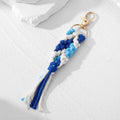 Gold Tone Braided Macrame Tassel Clip Keychains in Six Colors view 4