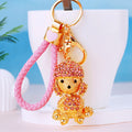Mixed Jeweled Poodle Round Dog and Spotted Dog Keychains in Seventeen Options view 8