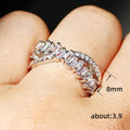 Crisscross Baguette Clear CZ Ring Gold Rose White Alloy view 5
