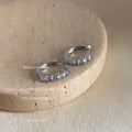 Pave Zircon Metal Huggie Hoop Cuff Earrings Six Style Mix view 8