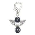 Black Cross Bead Angel Keychain Silver Clasp Six Styles view 6