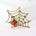 Spider Web Brooch Red or Clear Rhinestone Spider Accents view 6
