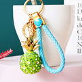 Jeweled Pineapple Keychains with Braided Wrist Loop Options in Ten Designs view 6