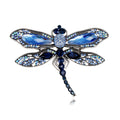 Blue Silver Tone Dragonfly Crystal Metal Brooch Pin view 6