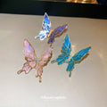 Enamel Butterfly Ear Cuffs In Blue Pink And Purple view 2